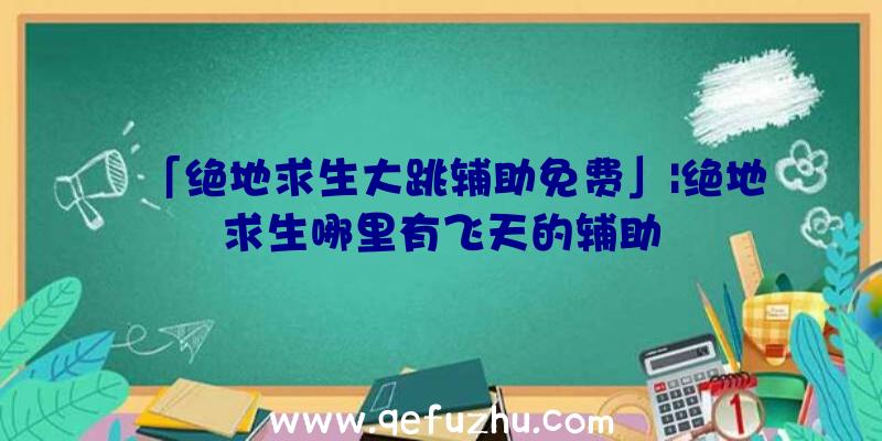 「绝地求生大跳辅助免费」|绝地求生哪里有飞天的辅助